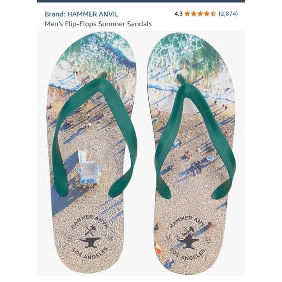 Hammer Anvil Men Flip Flops Size 10/11 - Picture 9 of 9